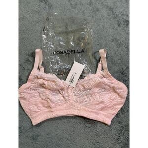 Cosabella Dolce Curvy Bralette Ice Pink XS F Lace Wireless Adjustable Strap